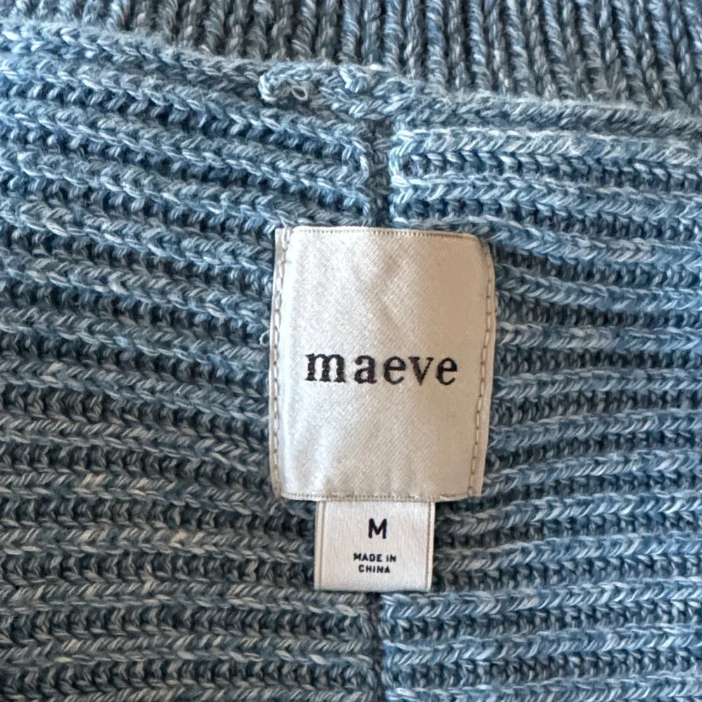 Maeve by Anthropologie Curved-Hem Sailor Collar Cardigan Blue Size M - Picture 10 of 13